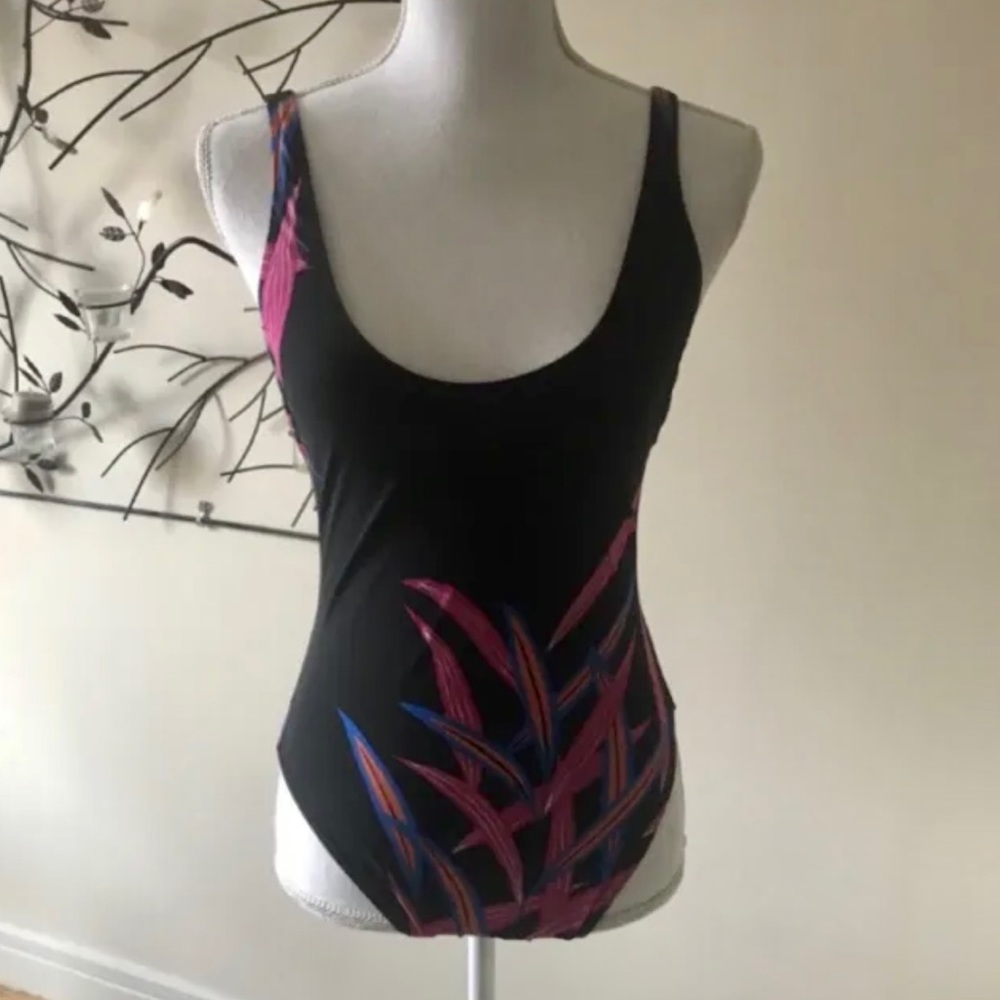Diane von Furstenberg DVF Quincy Black Cheeky One Piece Swimsuit Size Large NWT - Picture 6 of 12